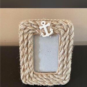 Nautical Jute Rope Picture Frames with Anchor Accent